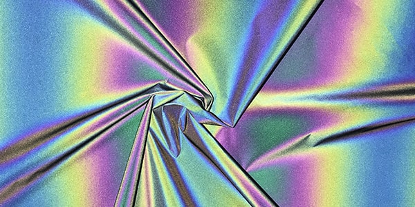 Multi-Color Rainbow Striped Pattern Reflective Fabric