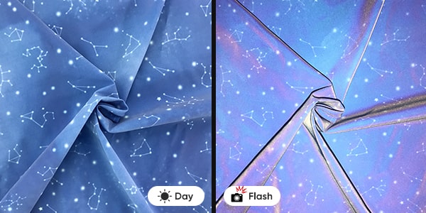 Transparent Blue-Purple Full Width Pattern Reflective Fabric