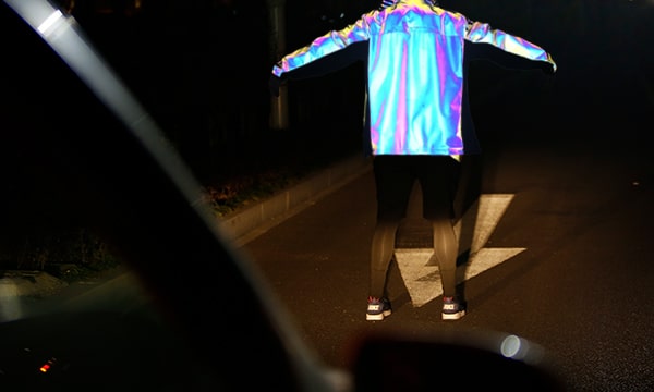 wear reflective clothes at night