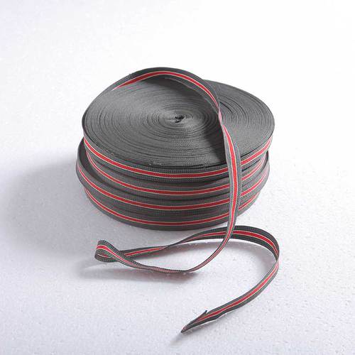 Reflective jacquard webbing with grosgrain tape