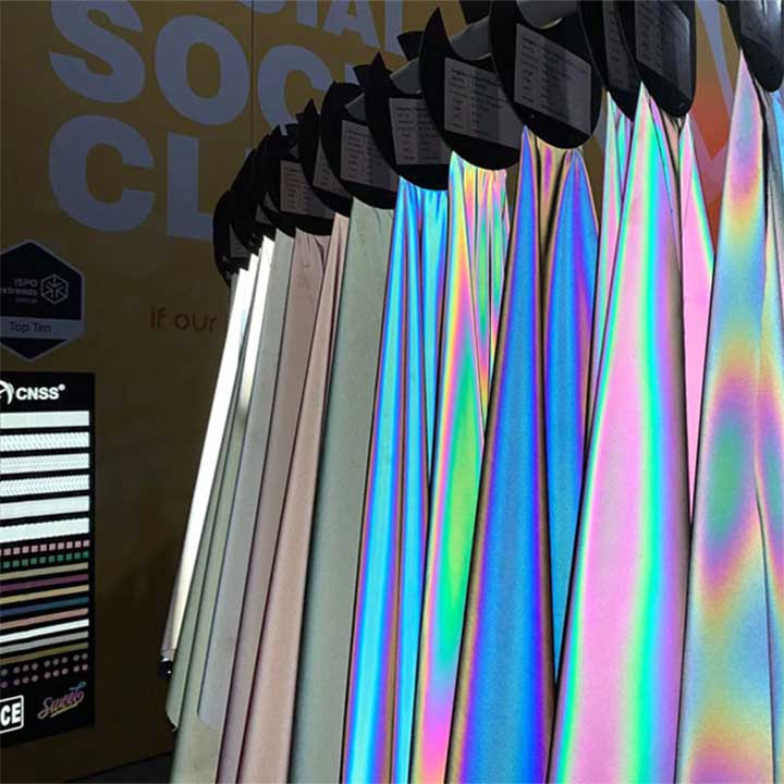 New fashion trend for fashion garments--- rainbow reflective fabric