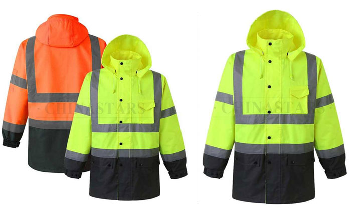 The reflective raincoats keep you warm and dry